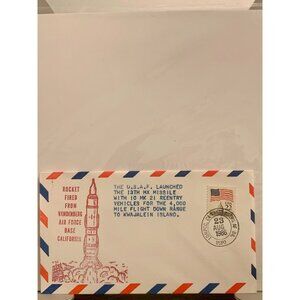Vintage 1986 USAF Rocket Launch Commemorative Envelope With Stamp & Postmark